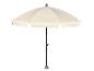 Un parasol beige avec un cadre gris