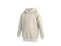 Sweat à capuche beige avec poche kangourou et poignets et ourlet côtelés.