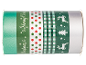 Rubans de Noël avec motifs 'Merry Christmas', à pois, à carreaux et rennes.