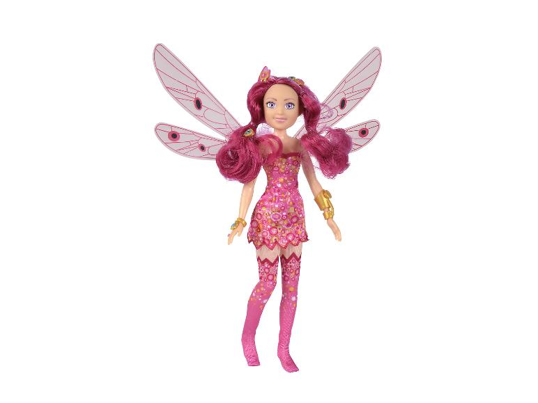 Poupée fée aux cheveux roses et ailes.