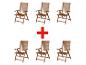 Six chaises pliantes en bois pour l'extérieur.
