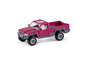 Un camion pick-up rose en plastique.