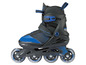 Patins à roulettes noirs avec des détails bleus et des roues de 72 mm