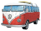 Puzzle 3D en forme de van classique rouge et blanc avec planche de surf