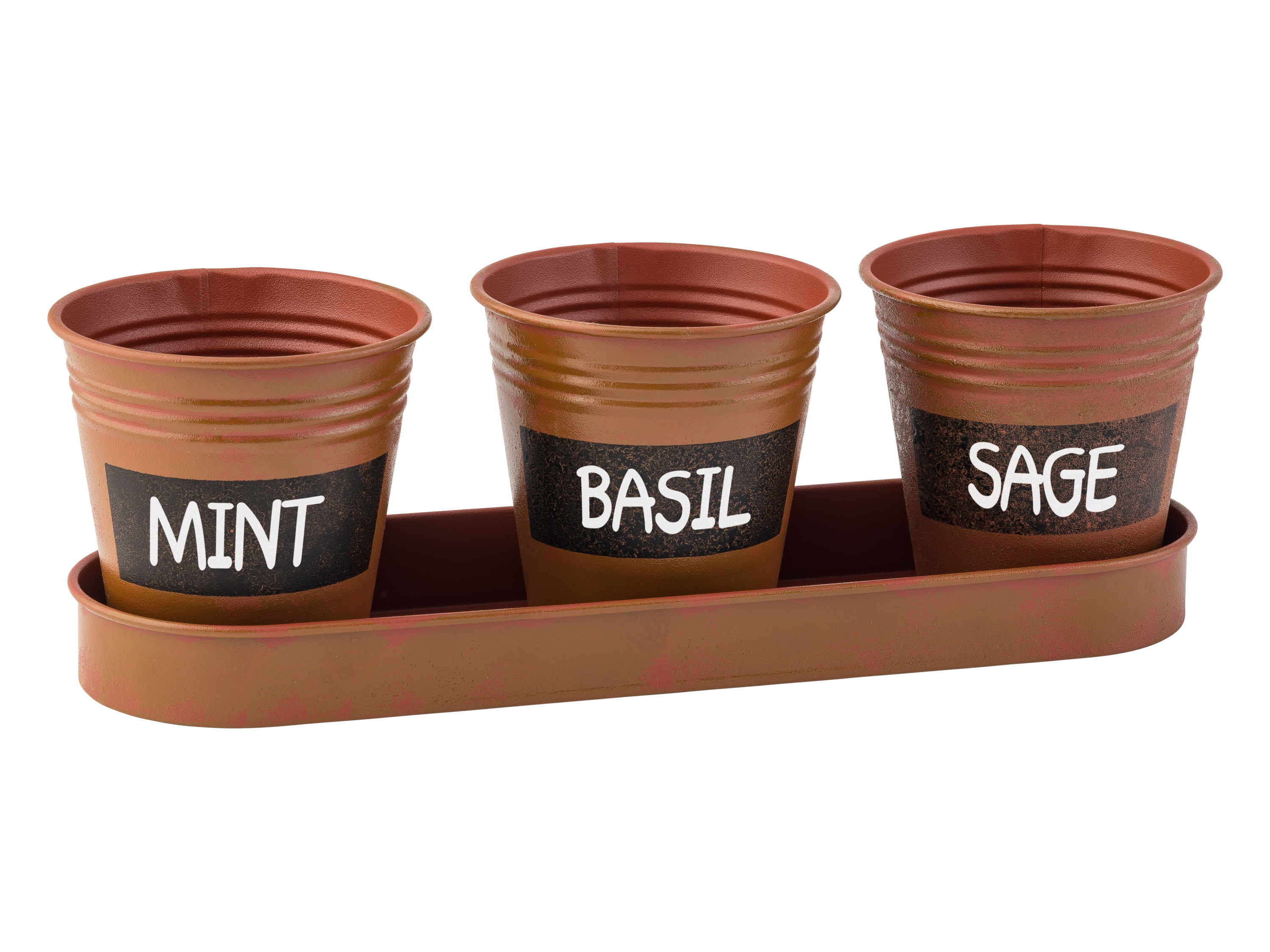 PARKSIDE® Lot de 3 pots pour herbes aromatiques (imitation rouille)