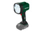 Une lampe de travail LED Parkside X20V Team verte avec batterie.