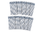 Douze torchons à carreaux blancs et bleus.