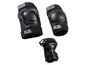 Un ensemble de protections de genoux et de coudes noires Hudora.