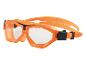 Lunettes de natation orange avec verres transparents et sangles noires ajustables