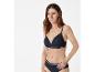 Soutien-gorge et culotte noirs avec bande colorée.