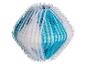 Une boule de lavage bleue et blanche pour machine à laver.
