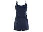 Combinaison short bleu marine, style décontracté.
