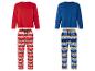 Deux pyjamas à manches longues sur le thème de Noël avec le logo Lidl.