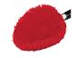 Une brosse de nettoyage de voiture rouge avec de longues soies.