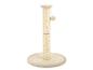 Arbre à chat avec corde en sisal et balle en peluche, de couleur beige.