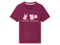 Un t-shirt bordeaux avec un motif de lapin et d'écureuil, 'Nature Friends'.