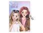 Journal intime avec cadenas, illustré de filles de dessins animés et du texte 'FOREVER GIRLIE'.