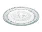 Plateau rond en verre pour micro-ondes avec motif en relief et texte