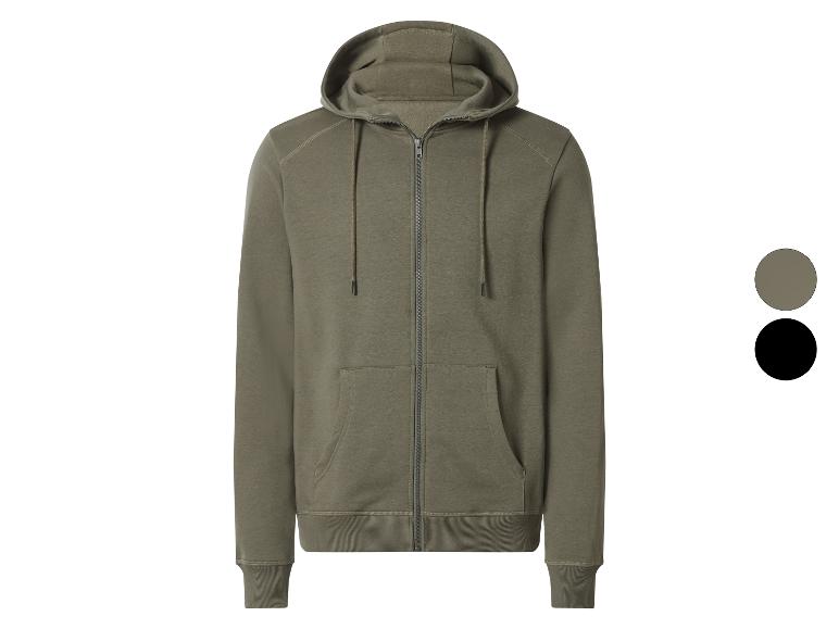 Sweat à capuche zippé vert olive avec cordons et poches