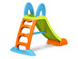 Un toboggan orange et bleu pour enfants de la marque Feber.