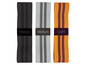 Trois bandes de résistance, noire, grise et orange, de gauche à droite: heavy, medium et light.