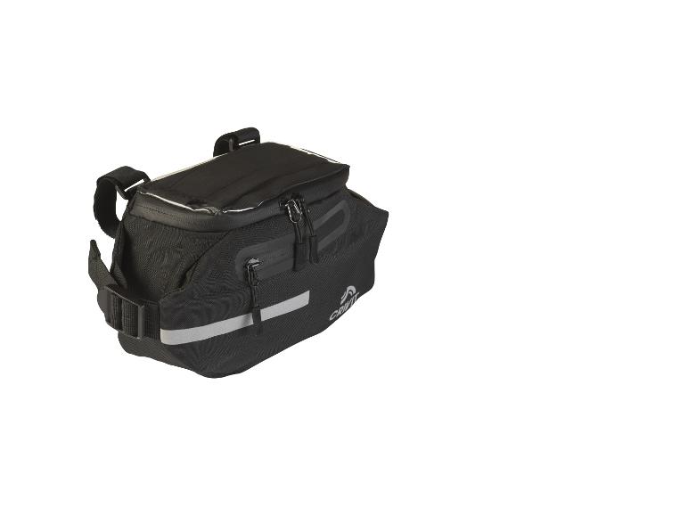 Sacoche de vélo Crivit noire avec bande réfléchissante et poches zippées
