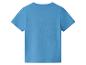 Dos d'un t-shirt bleu en coton à manches courtes pour enfant.