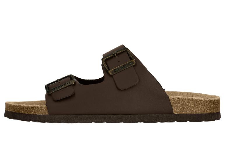 Sandale marron à deux boucles et semelle en liège