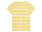 T-shirt rayé jaune et blanc pour enfant.