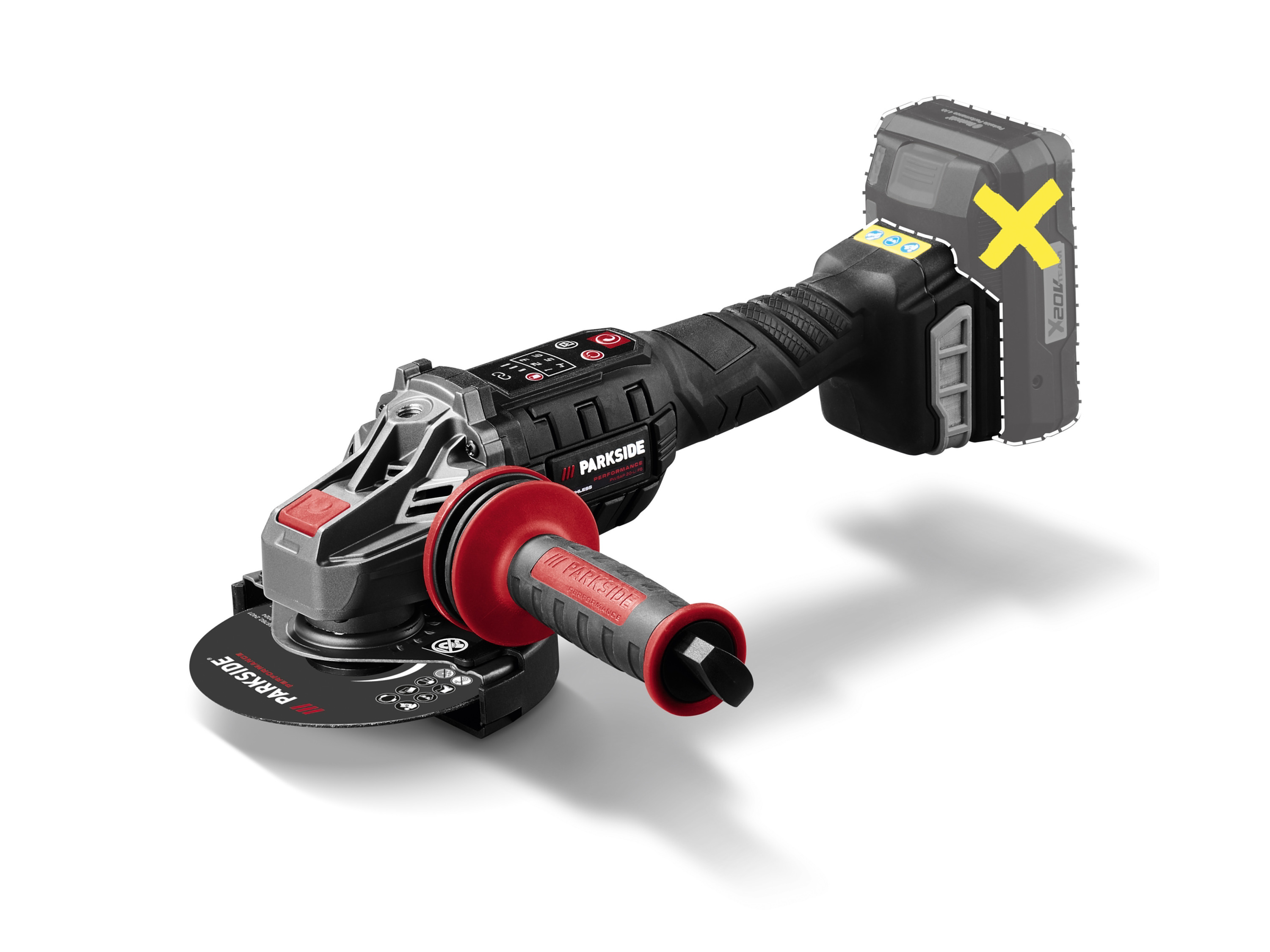 PARKSIDE PERFORMANCE® Meuleuse d'angle sans fil PWSAP 20 Li F6, 20 V