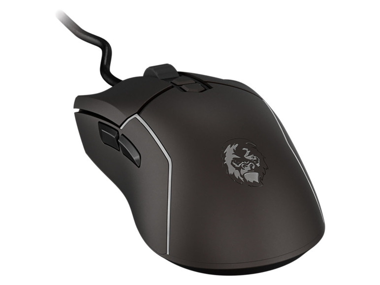 Souris sans fil noire avec logo Gorilla.