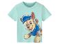 T-shirt bleu clair à manches courtes pour enfants avec un imprimé chien de dessin animé