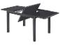 Table extensible avec plateau en verre, structure anthracite.