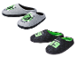 Pantoufles Minecraft pour enfants, grises et noires.