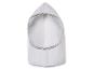 Une casquette blanche avec un bord argenté.