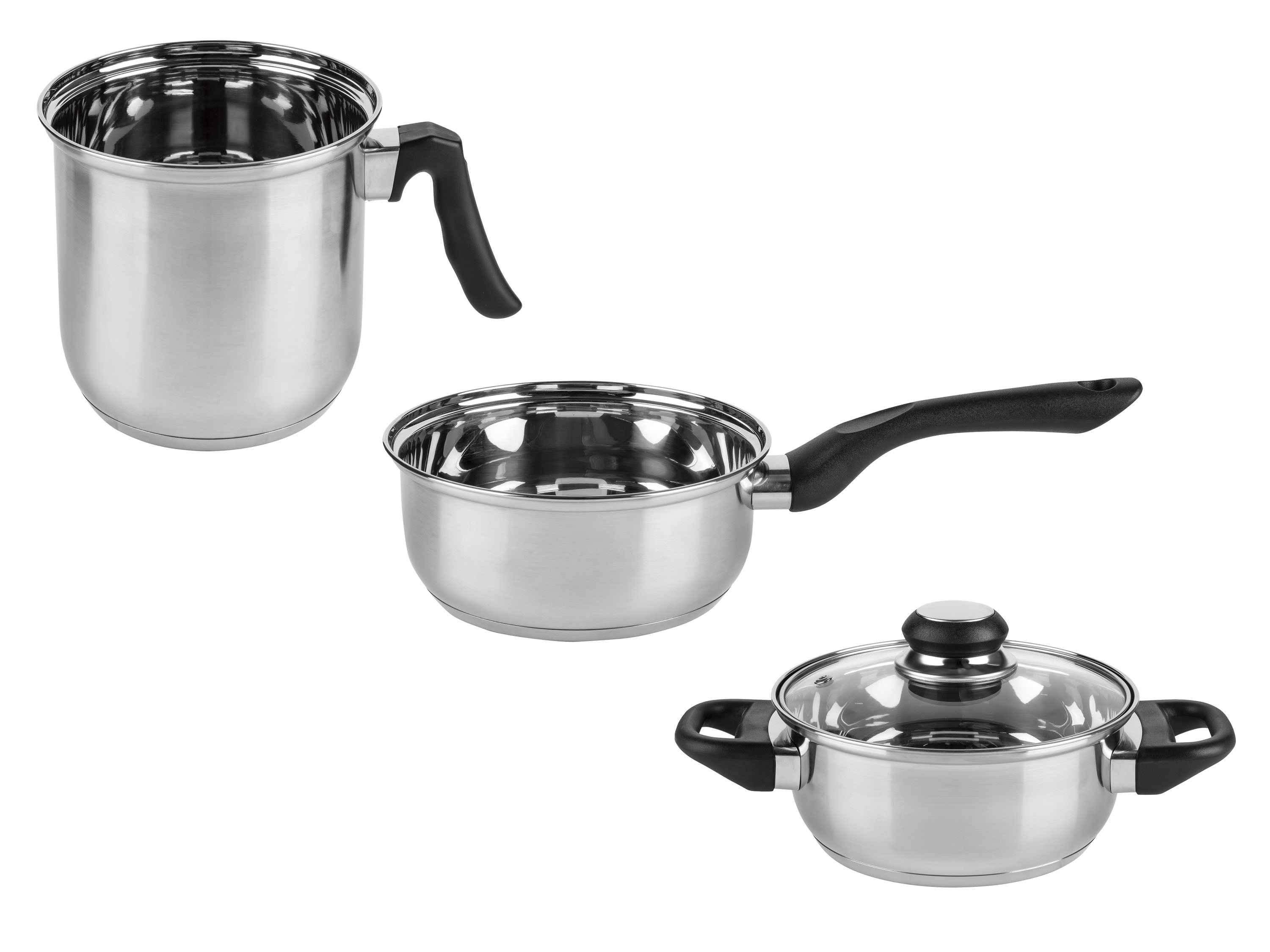 ERNESTO® Pot à lait / casserole à manche / faitout en acier inoxydable, Ø 16 cm