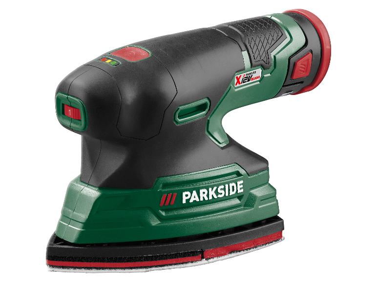 Ponceuse de détail sans fil noire et verte avec des accents rouges