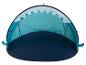 Tente de plage pliable en forme de requin, bleue et turquoise.