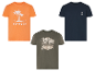 Trois t-shirts à manches courtes avec des imprimés plage.
