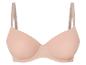 Un soutien-gorge rose avec des bonnets lisses.