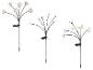 Lampes solaires de jardin avec motifs de fleurs, ampoules et papillons.