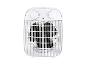 Radiateur soufflant électrique blanc avec deux cadrans de commande et un voyant lumineux.