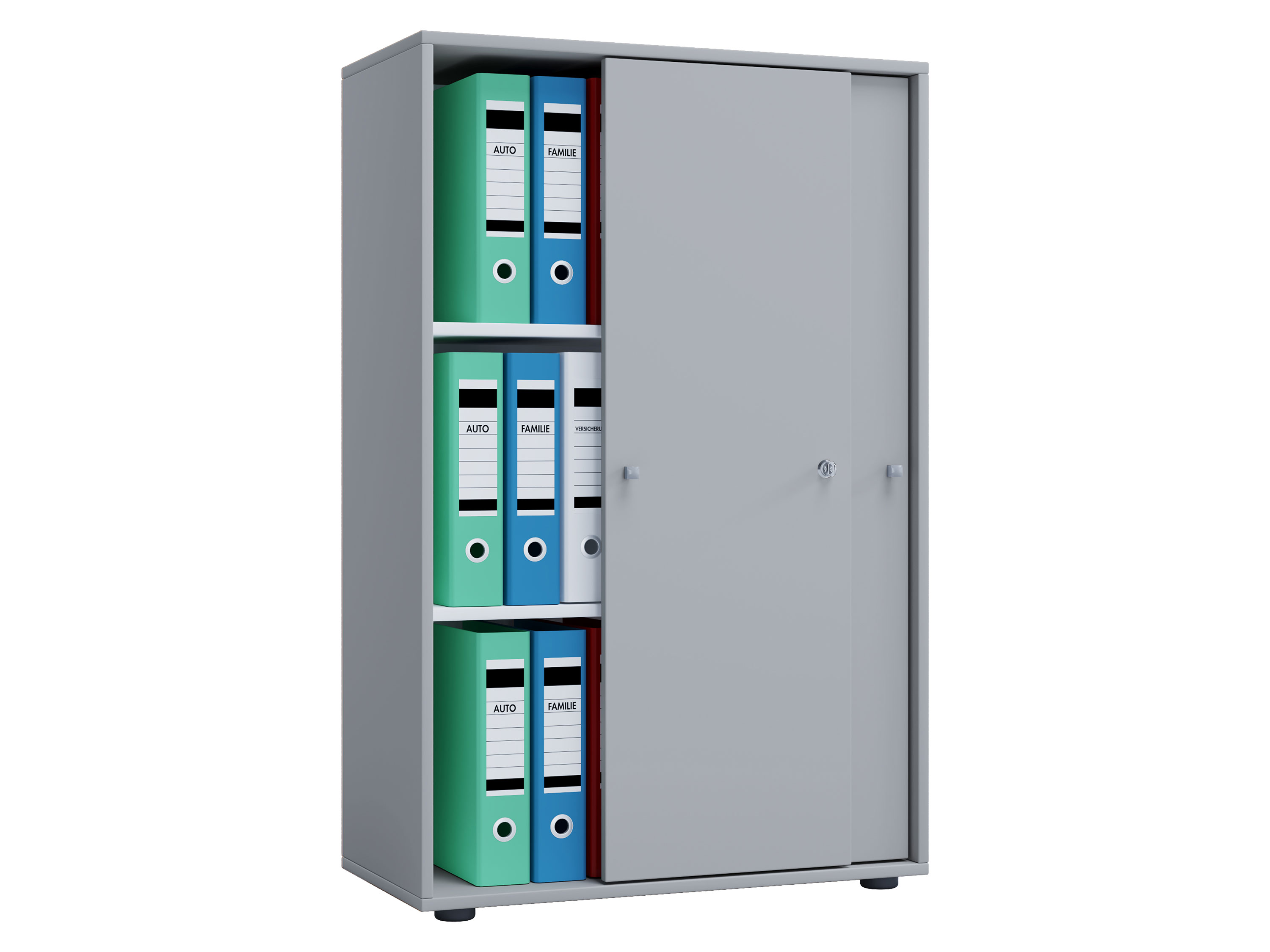 Armoire de bureau Lona (portes coulissantes, XL, gris)