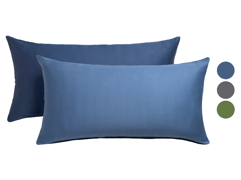 Lot de 2 taies d'oreiller en satin, 70 x 50 cm