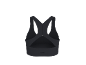 Soutien-gorge de sport gris foncé pour femme avec bretelles dos nageur et découpe au dos.