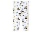 Legging blanc pour fille avec motif de personnage de dessin animé et pois colorés.