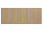 Un tapis tissé à rayures beige et jaunes.