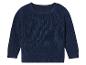 Pull bleu marine en tricot pour bébé avec boutons.