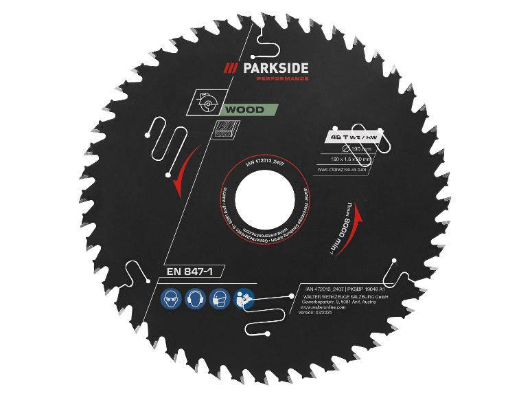 Lame de scie circulaire Parkside Performance pour bois.