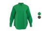 Chemise boutonnée verte pour femme avec deux échantillons de couleur : vert et imprimé léopard.